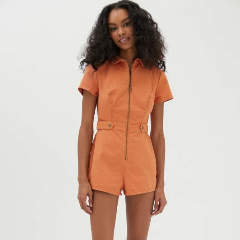 Urban Outfitters Orange Denim Romper